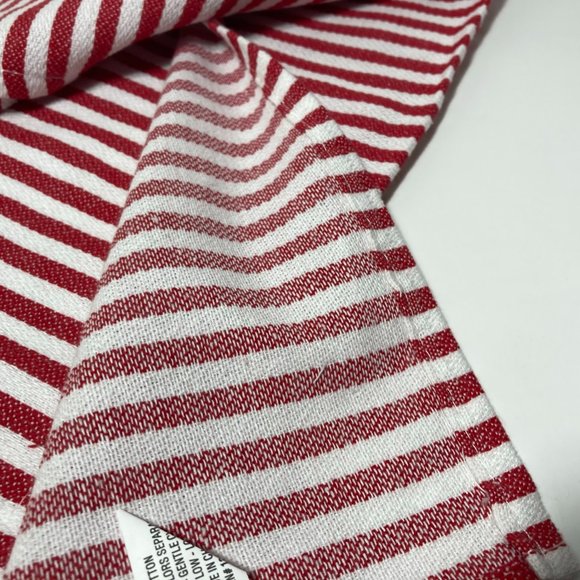 Striped Red Kitchen Hand Towel Nautical Anchor - Picture 7 of 9